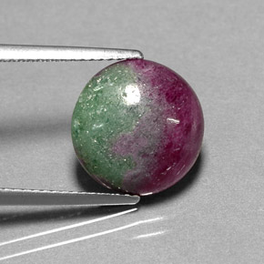 Rubi-Zoisite Multicolorido Natural 7.28ct, Corte Redondo, Opaco