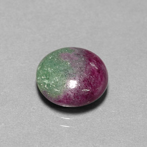 Rubi-Zoisite Multicolorido Natural 7.28ct, Corte Redondo, Opaco