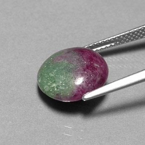 Rubi-Zoisite Multicolorido Natural 7.28ct, Corte Redondo, Opaco