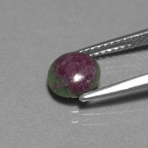 Rubi-zoisita multicolorido natural 1,33ct, corte redondo, opaco