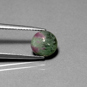 Rubi-zoisita multicolorido natural 1,89ct, corte redondo, opaco