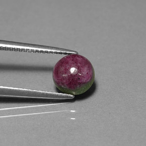 Rubi-zoisita multicolorido natural 2,19ct, corte redondo, opaco