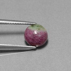 Rubi-zoisita multicolorido natural 2,96ct, corte oval, opaco