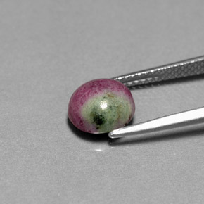 Rubi-zoisita multicolorido natural 2,96ct, corte oval, opaco