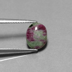 Rubi-Zoisite Multicolorido Natural 2.36ct, Corte Oval, Opaco