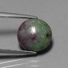 Rubi-zoisita multicolorido natural 3,81ct, corte redondo, opaco