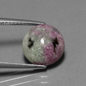 Rubi-Zoisite Multicolorido Natural 4.14ct, Corte Redondo, Opaco