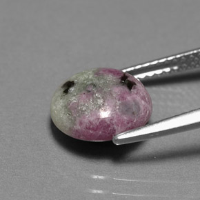 Rubi-Zoisite Multicolorido Natural 4.14ct, Corte Redondo, Opaco