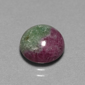 Rubi-Zoisite Multicolorido Natural 4.68ct, Corte Redondo, Opaco