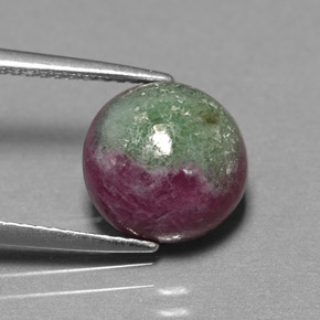 Rubi-Zoisite Multicolorido Natural 4.68ct, Corte Redondo, Opaco