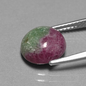 Rubi-Zoisite Multicolorido Natural 4.68ct, Corte Redondo, Opaco