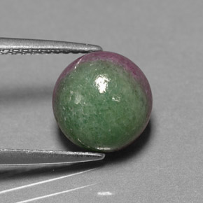 Rubi-zoisita multicolorido natural 4,85ct, corte redondo, opaco