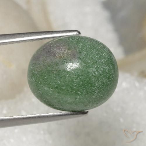 Rubi-Zoisite Verde médio Natural 7.26ct, oval, Opaco
