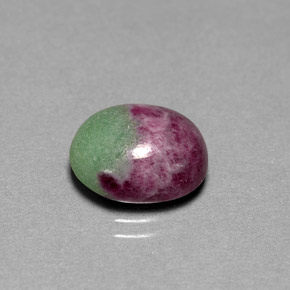 Rubi-zoisita multicolorido natural 6,08ct, corte oval, opaco