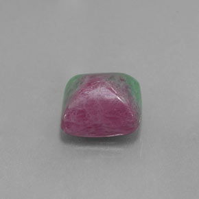 Rubi-zoisita multicolorido natural 3,22ct, baguete, opaco