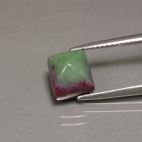 Rubi-zoisita multicolorido natural 3,85ct, baguete, opaco