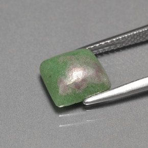 Rubi-zoisita multicolorido natural 3,05ct, quadrado, opaco