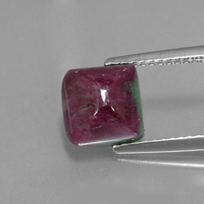 Rubi-zoisita multicolorido natural 3,39ct, quadrado, opaco