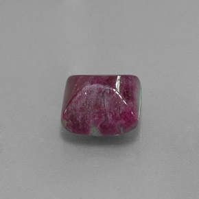Rubi-zoisita multicolorido natural 3,39ct, quadrado, opaco
