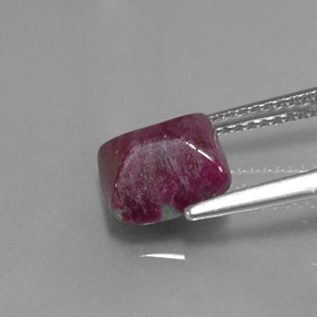 Rubi-zoisita multicolorido natural 3,39ct, quadrado, opaco