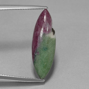 Rubi-zoisita multicolorido natural 8,33ct, marquise, opaco