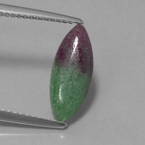 Rubi-zoisita multicolorido natural 2,11ct, marquise, opaco