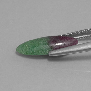 Rubi-zoisita multicolorido natural 2,11ct, marquise, opaco