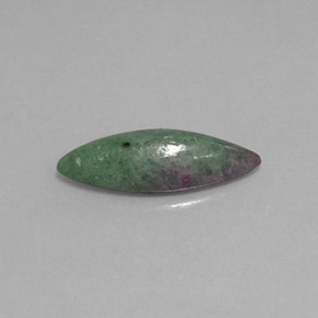 Rubi-zoisita multicolorido natural 2,95ct, marquise, opaco