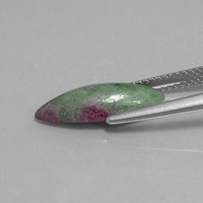 Rubi-zoisita multicolorido natural 2,95ct, marquise, opaco