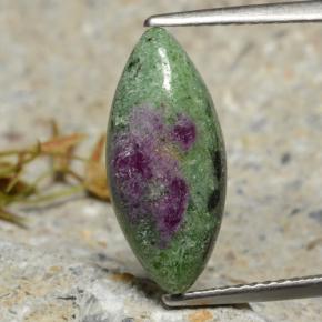 Rubi-zoisita multicolorido natural 4,34ct, marquise, opaco