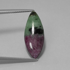 Rubi-zoisita multicolorido natural 8,07ct, marquise, opaco