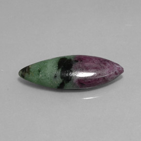 Rubi-zoisita multicolorido natural 8,07ct, marquise, opaco