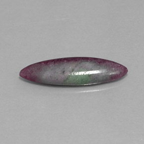 Rubi-zoisita multicolorido natural 3,59ct, marquise, opaco