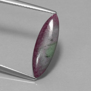 Rubi-zoisita multicolorido natural 3,59ct, marquise, opaco