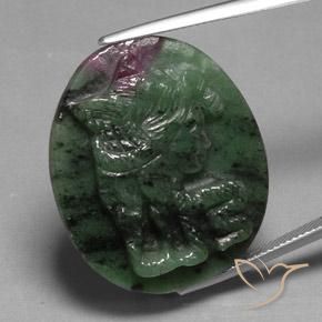 41.05ct Natural Multicolorido Rubi-Zoisite, oval, Opaco