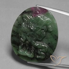 Rubi-Zoisite Multicolorido Natural 41.05ct, oval, Opaco
