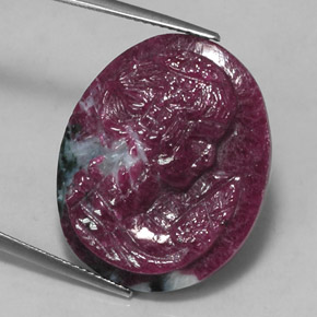 Rubi-zoisita multicolorido natural 28,53ct, forma extravagante, opaco