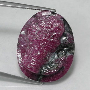 Rubi-zoisita multicolorido natural 26,81ct, forma extravagante, opaco