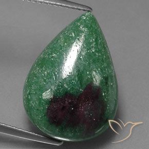 16.04ct Natural Multicolorido Rubi-Zoisite, Formato de pêra, Opaco