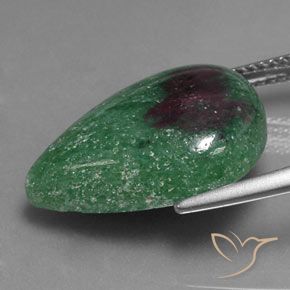 Rubi-Zoisite Multicolorido Natural 16.04ct, Formato de pêra, Opaco