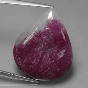 Rubi-zoisita multicolorido natural 21,21ct, formato de pêra, opaco