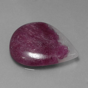 Rubi-zoisita multicolorido natural 21,21ct, formato de pêra, opaco