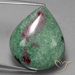 23.66ct Natural Multicolorido Rubi-Zoisite, Formato de pêra, Opaco