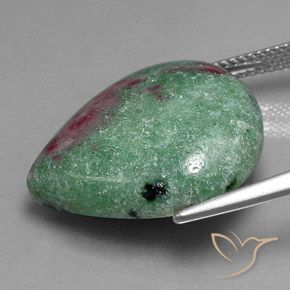 Rubi-Zoisite Multicolorido Natural 23.66ct, Formato de pêra, Opaco