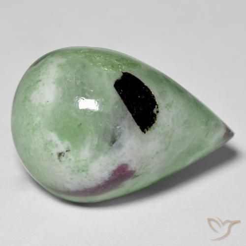 Rubi-Zoisite Multicolorido Natural 24.85ct, Formato de pêra, Opaco