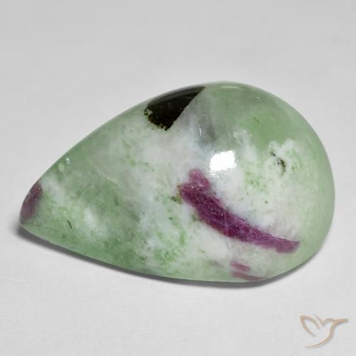 Rubi-Zoisite Multicolorido Natural 24.85ct, Formato de pêra, Opaco