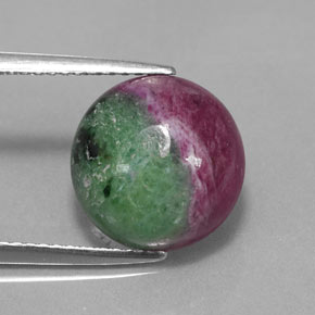 Rubi-zoisita multicolorido natural 8,08ct, corte redondo, opaco
