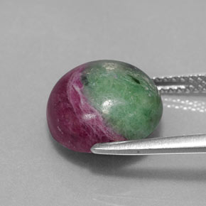 Rubi-zoisita multicolorido natural 8,08ct, corte redondo, opaco