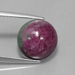 Rubi-zoisita multicolorido natural 6,11ct, corte redondo, opaco