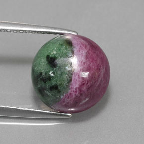Rubi-zoisita multicolorido natural 7,99ct, corte redondo, opaco
